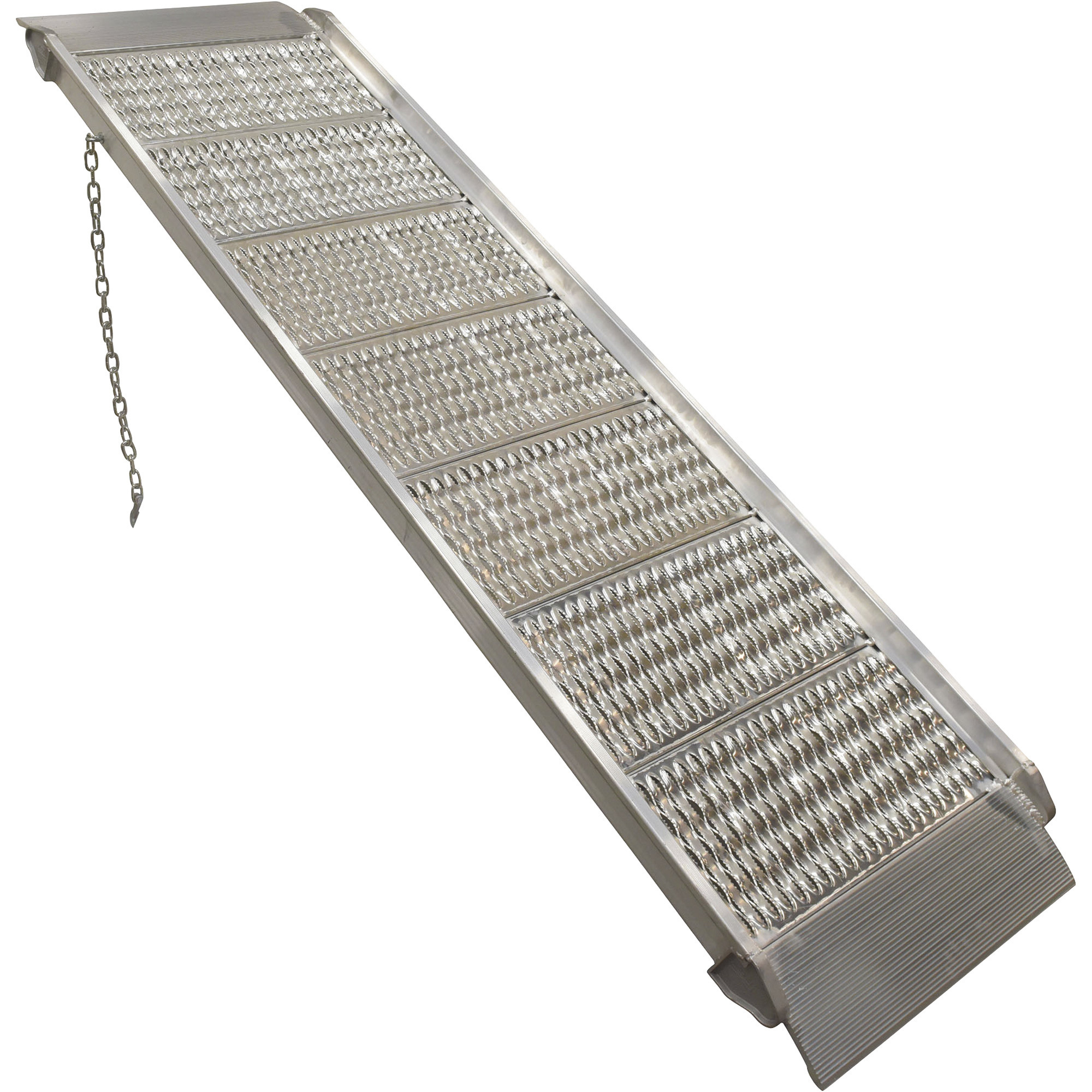 Vestil Aluminum Walk Ramp - 8ft.L x 28in.W, Grating Style, 2in. Safety Curb, Model# AWR-G-28-8A